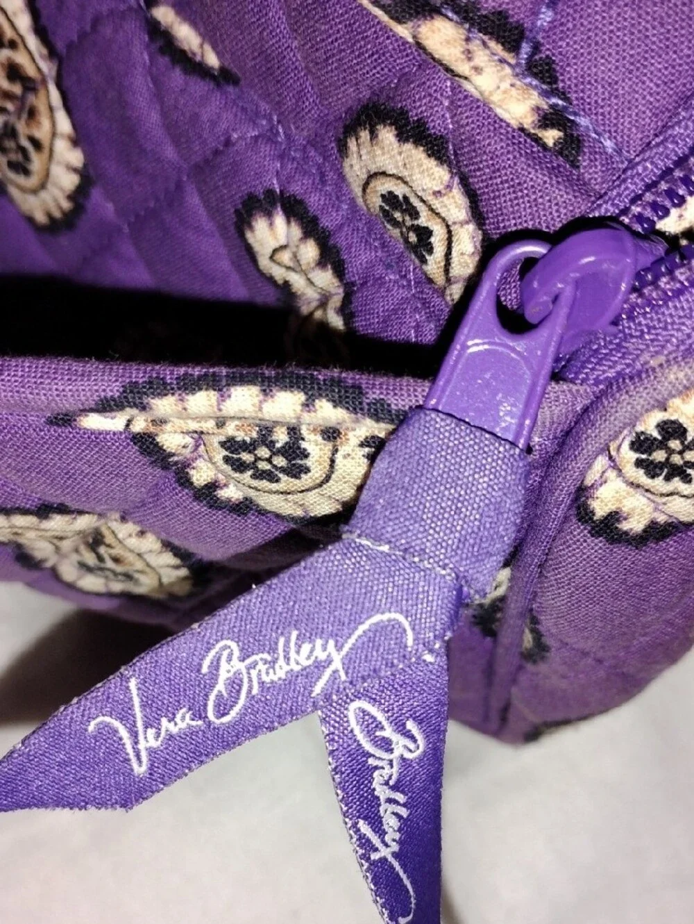 Vera Bradley Lavender Paisley Travel Zip